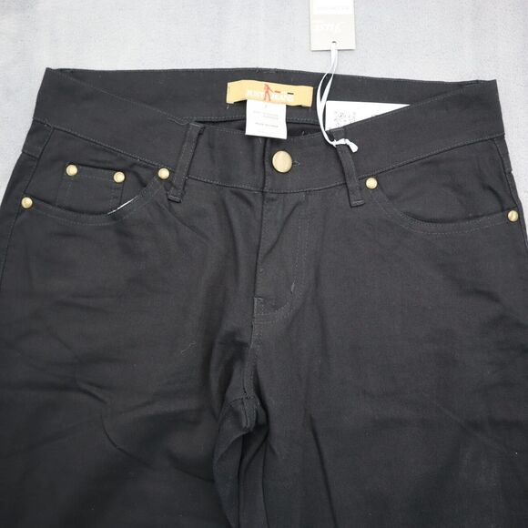 Just Jeans Pants Womens 7 Black Flat Front Comfort Straight Pockets Jeans - Picture 10 of 16